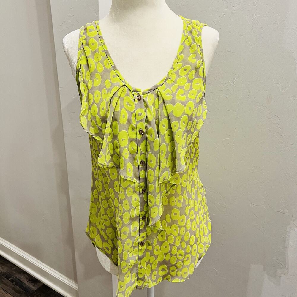 Yoana Baraschi Lime Green & Grey Size XS Tank Top